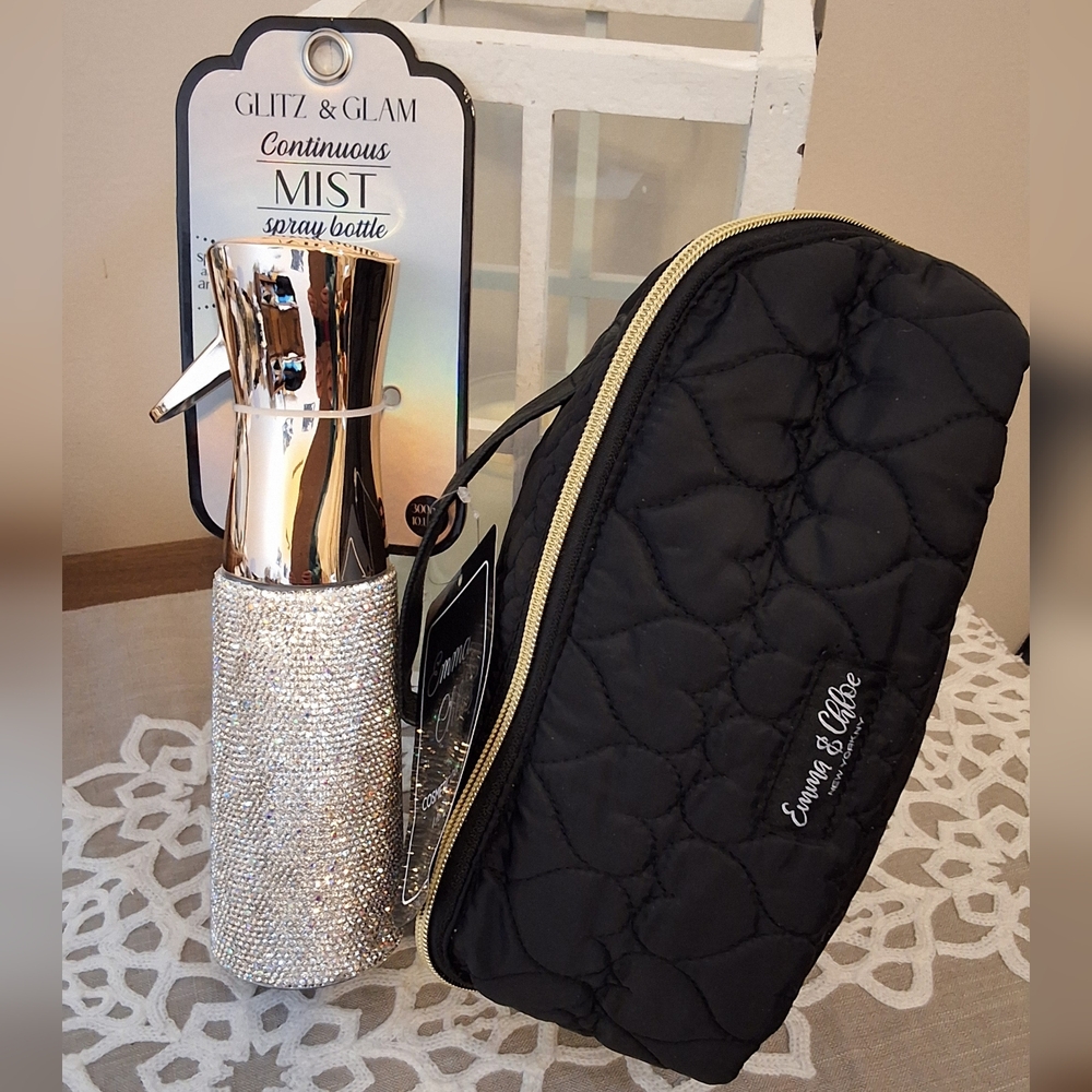 NEW Gift Set, Emma & Chloe Cosmetic Case & Glitter Sprayer